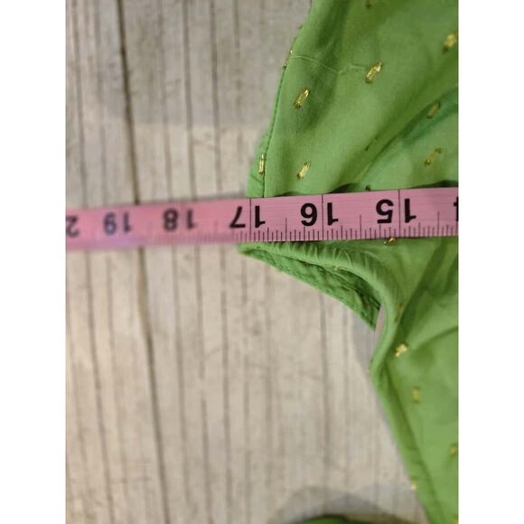 Ave Rara Women's M Lime Green Tiered Maxi Dress Tie Straps Boho Party Brazil - Picture 9 of 9